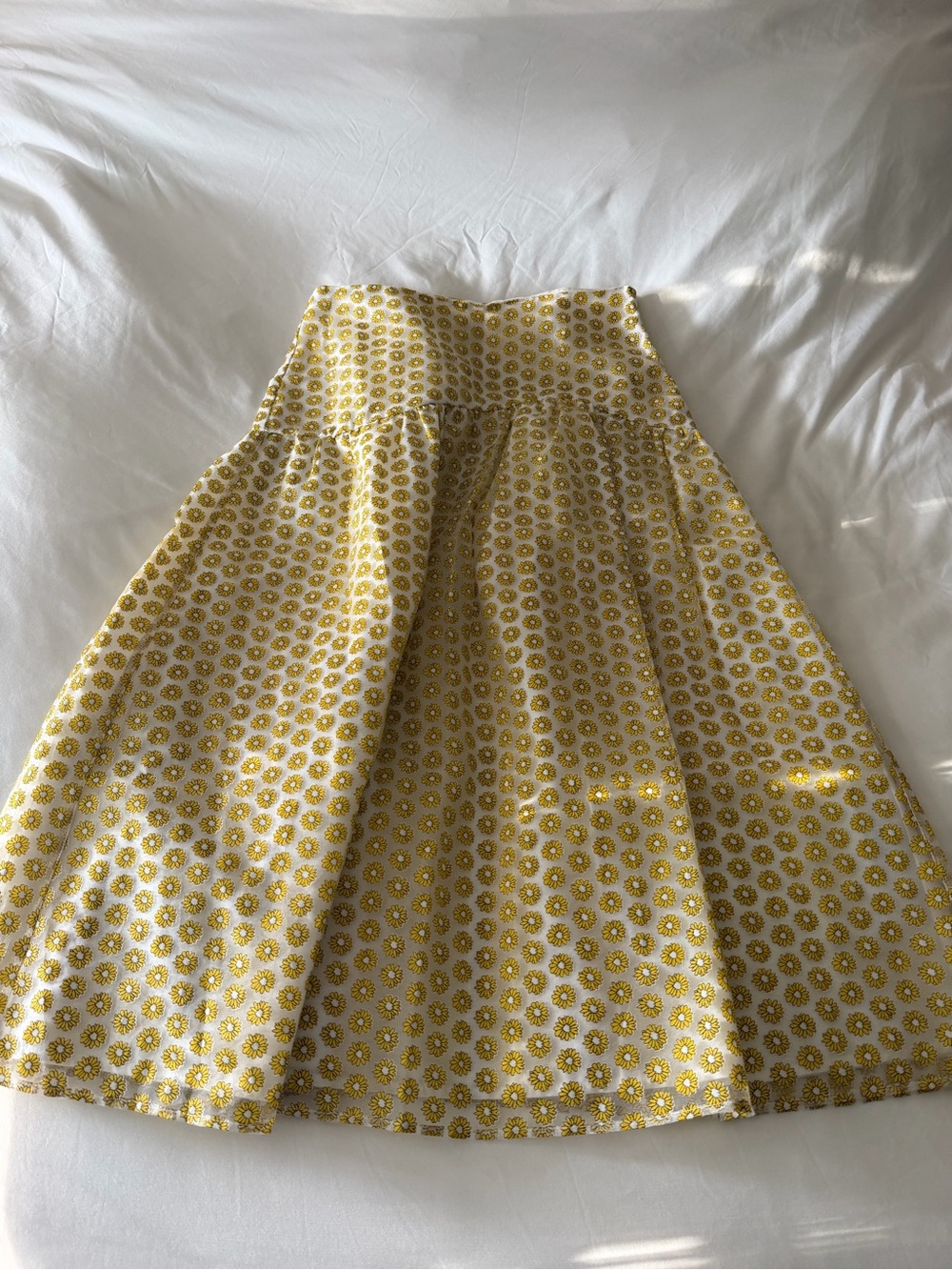 Topshop Yellow Floral A-Line Skirt
